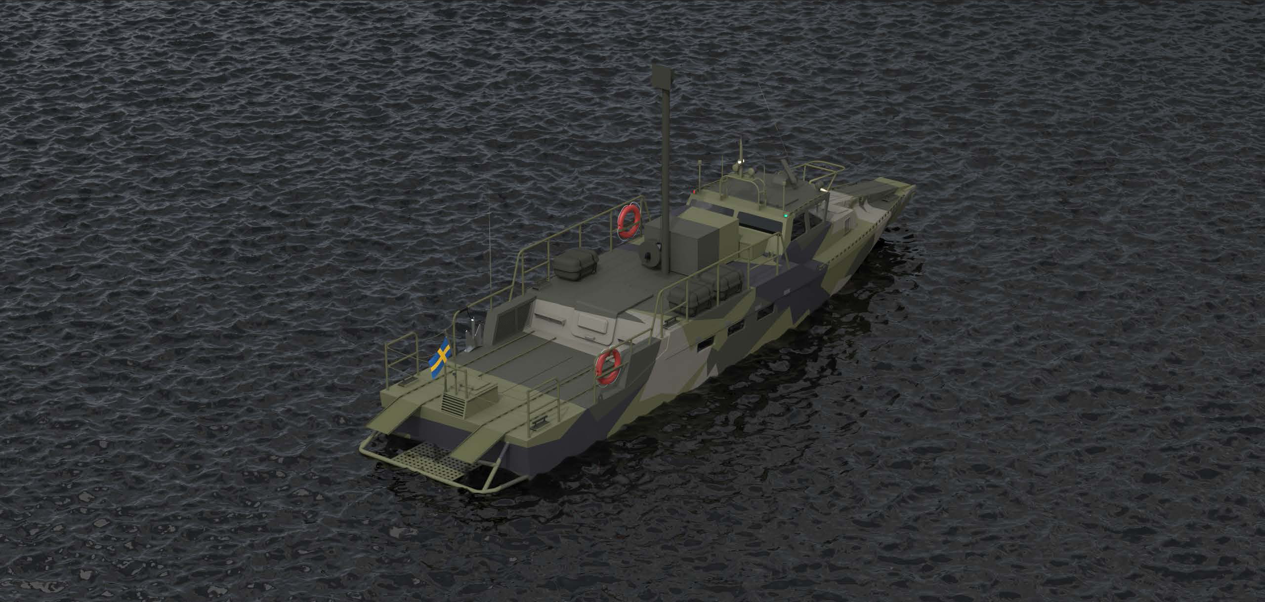 Micropol deliveres automatic cable drum for combat boat 90